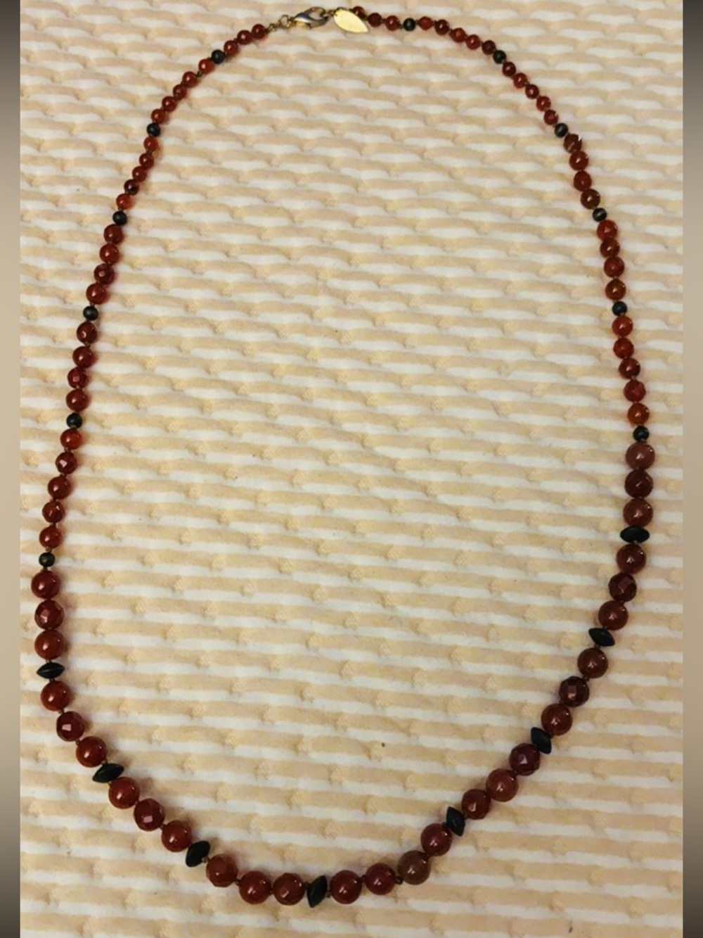 Vintage Coldwater Creek faucet and round  carnelianwood bead Necklace  $14